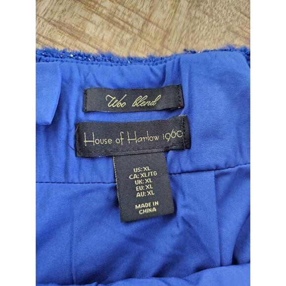 House Of Harlow 1960 X Revolve Blue Tweed Skort Women's Size XL Party Cocktails - Picture 6 of 11